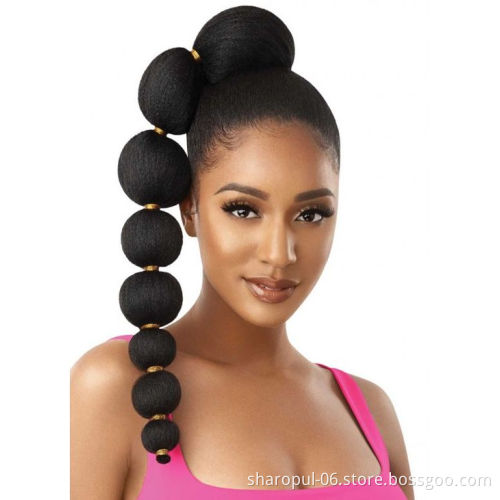 Hair Buns Afro Kinky Ponytail lady Woman curly style New popular short long straight curly ponytail